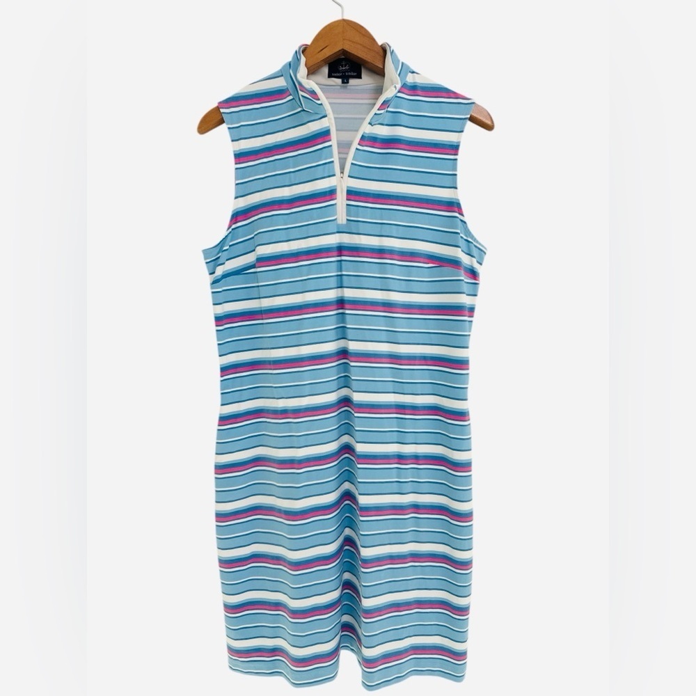 Sailor Sailor Striped Sleeveless 1/4 Zip Dress or Cover up  Size Large
